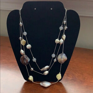 Purple and Tan Stone Necklace